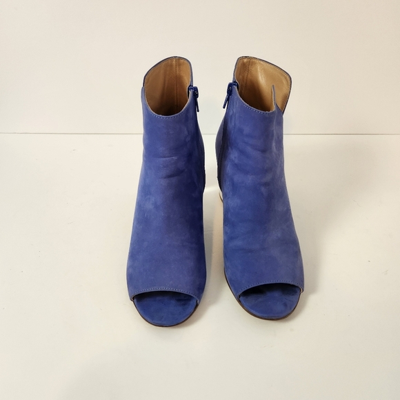 Maison Martin Margiela Blue Suede Leather Clear Heel Booties Boots Shoes 37 7 - Picture 4 of 15